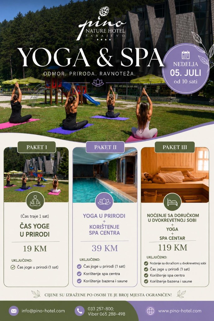 Yoga u prirodi i spa na Trebeviću – Pino Nature Hotel Sarajevo